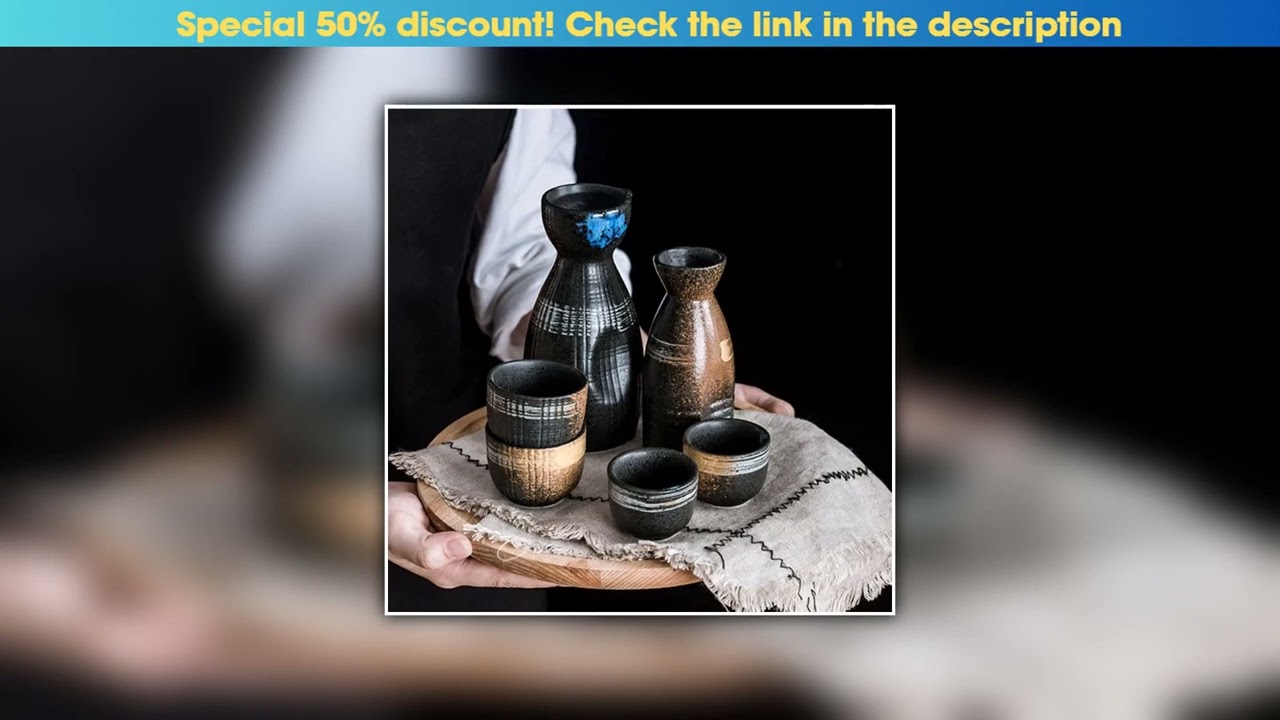 Hot Picks Japanese Style Wine Set Retro Ceramic Wine Glass White Wine Cup Sake Bottle Small Wine Bo