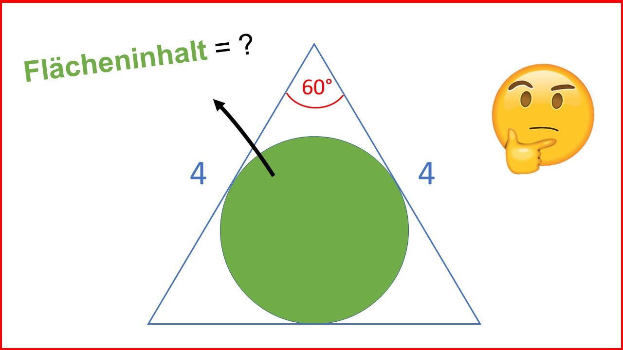 Fläche vom Kreis im Dreieck berechnen, Mathe Rätsel 8, Inkreis Dreieck