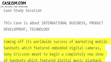 Sony Ericsson: Marketing the Next Music Phone Case Study Help - Caseism.com
