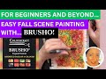 Easy FALL Painting Scene with Brusho!