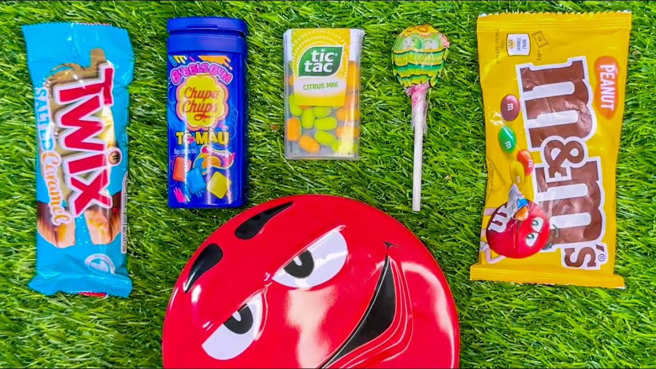 Satisfying video Asmr lollipops candy and chocolate gummy candy Unboxing video ASMR