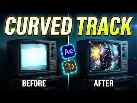How to Track a Moving Curved TV in After Effects | Mocha AE Tutorial