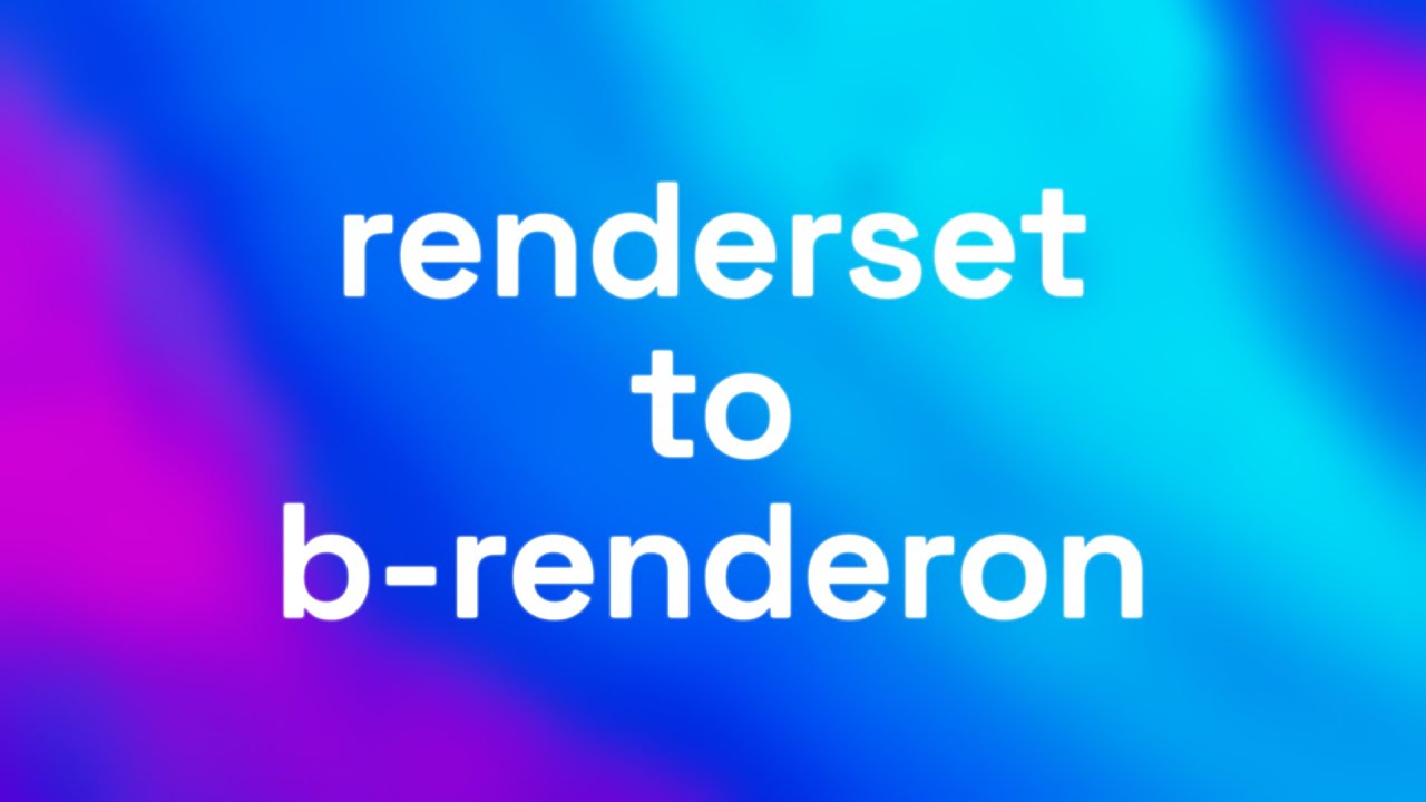 Renderset contexts render with b-renderon - YouTube