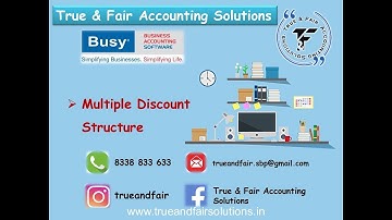 24. How to set Multiple Discount Structure in Busy Accounting Software | 8338 833 633 | T&F
