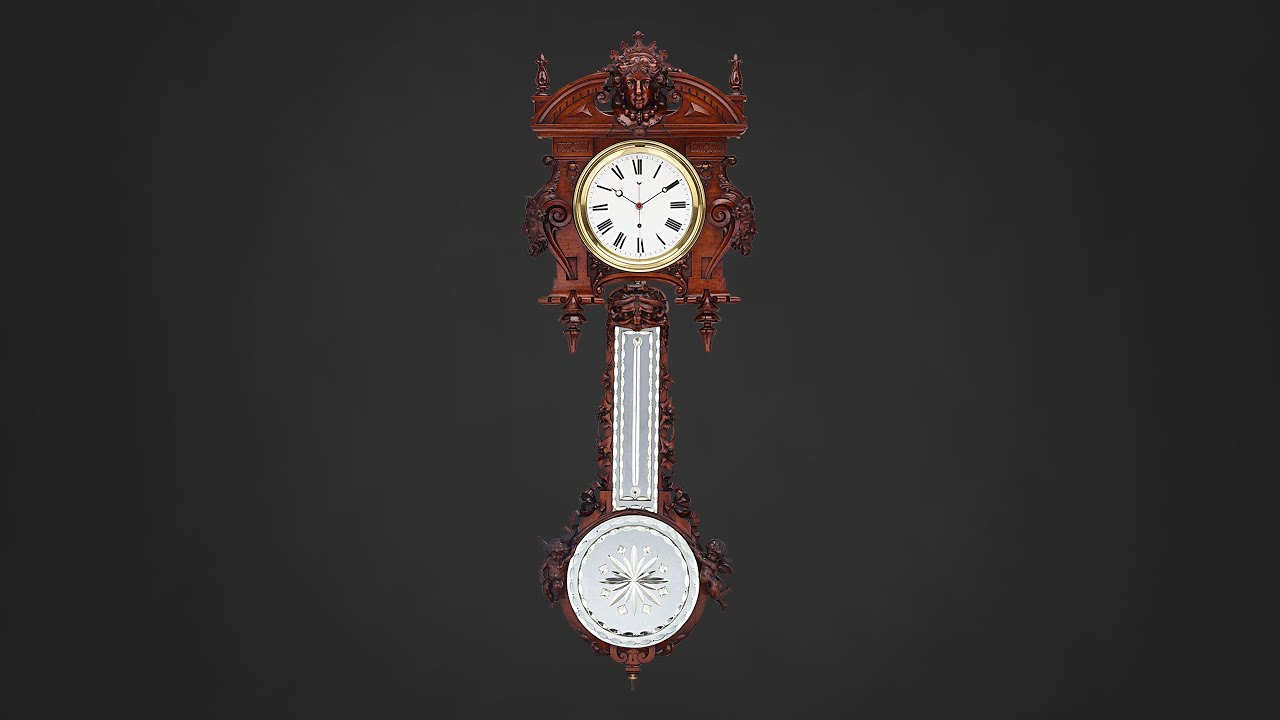 German Pinwheel Clock with Wood Pendulum YouTube