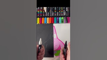 One drawing but 2 styles. 💗 Patrick star edition..🤍 #posca