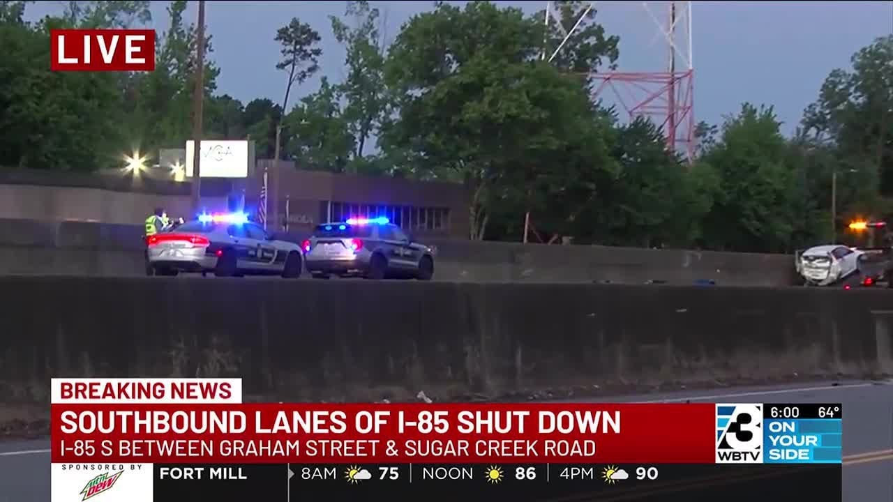 1 person dead, southbound lanes shut down I-85 South in Charlotte - YouTube