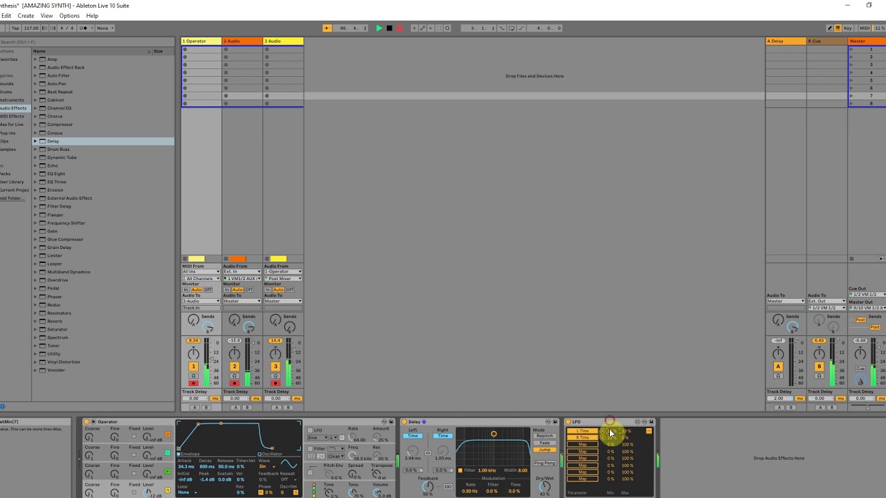 Mapping LFO to Delay Time in Ableton Live Studio - YouTube