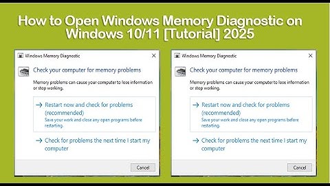 How to Open Windows Memory Diagnostic on Windows 10/11 [Tutorial] 2025