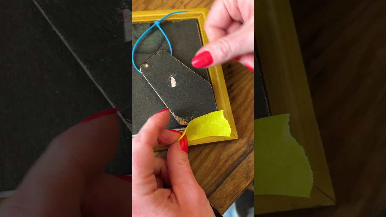 Create hooks with zip ties to hang pictures! 