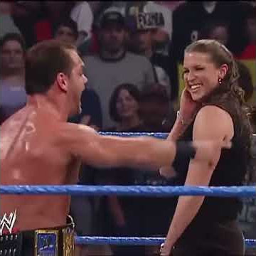 Stephanie Mcmahon kissin with Kurt angle and chris benoit