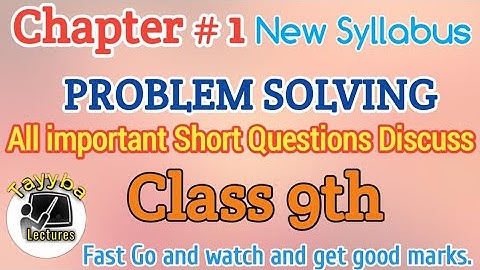 Computer Science | Class 9th |Chap-01 | PROBLEM SOLVING | All Important Short Ques Discuss in Urdu.