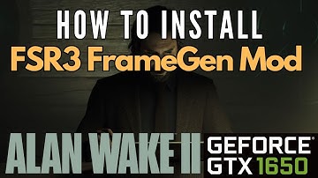 How to install FSR3 Framegen Mod into Alan Wake 2 | Gtx 1650 #gtx1650 #alanwake2 #fsr3