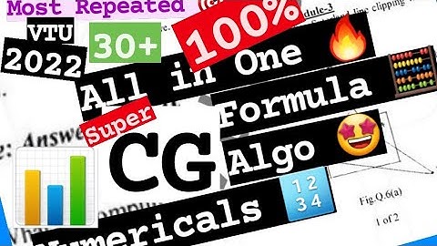 10 Super Repeated 7-8 MARKS in ONE Pack 💯🤩🎯 for 2022 Externals 🔥🔥🔥 6SEM CSE #vtu #2022 #CG #18CS62