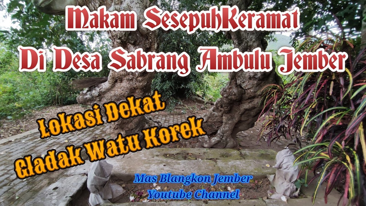 Makam Keramat Sesepuh Di Sekitar Gladak Watu Korek Desa Sabrang Kecamatan Ambulu Jember.
