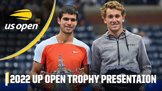 Carlos Alcaraz & Casper Ruud honored in 2022 US Open Trophy Presentation [FULL] | 2022 US Open