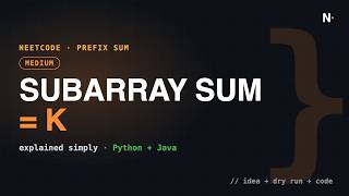 Subarray Sum Equals K — Explained Simply (Prefix Sums, Python + Java)