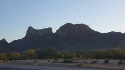 Rtn trip from Casa Grande showing Picacho Peak, Sunset and Downtown Tucson from I 10 East 11172018 