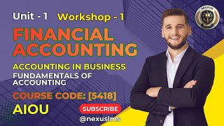 AIOU | Financial Accounting (5418) Unit-1 | Fundamentals | Urdu Explanation | BS & BCom Lecture