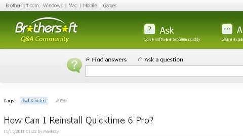How Can I Reinstall Quicktime 6 Pro?