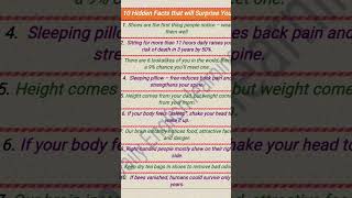 10 Hidden Facts that will Surprise You #viralvideo #trendingshorts #hiddenfacts #surprisingfacts