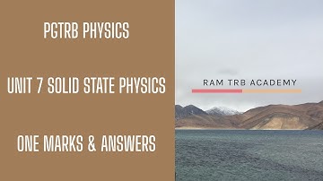 One marks & Answers - Unit 7 Solid State Physics - Pgtrb Physics
