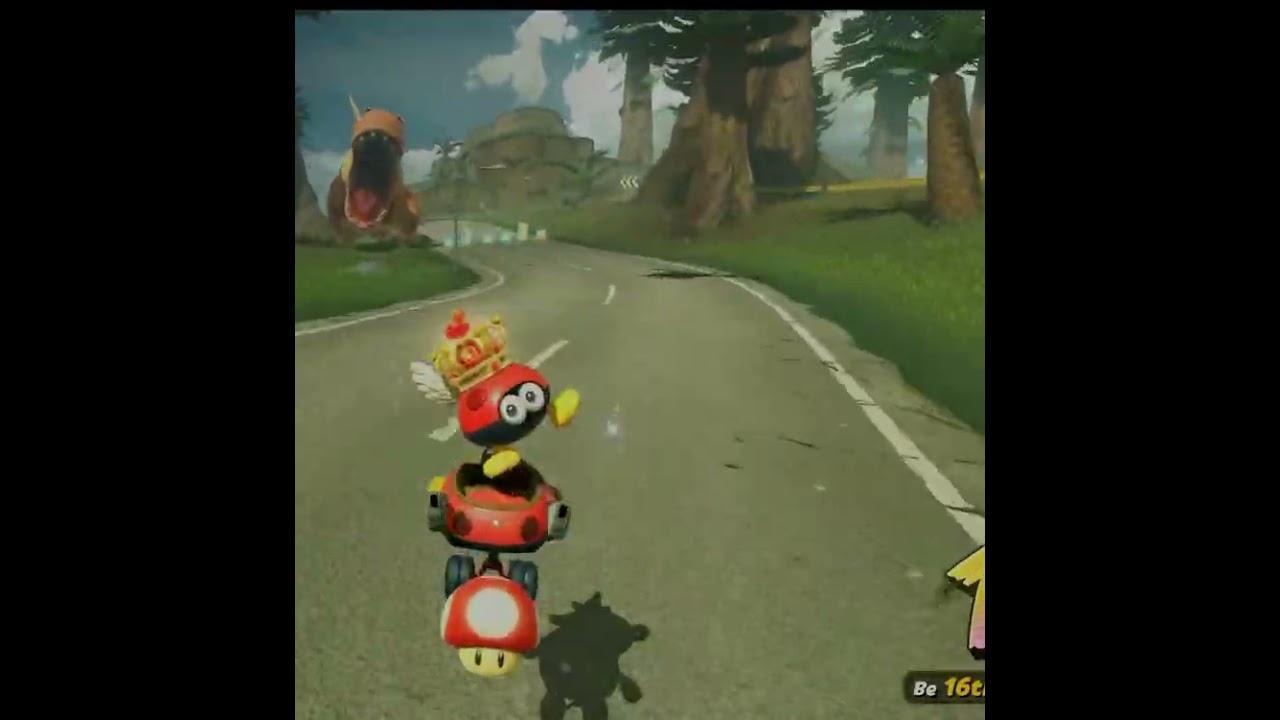 Blue Shell dodge in dino dino jungle 