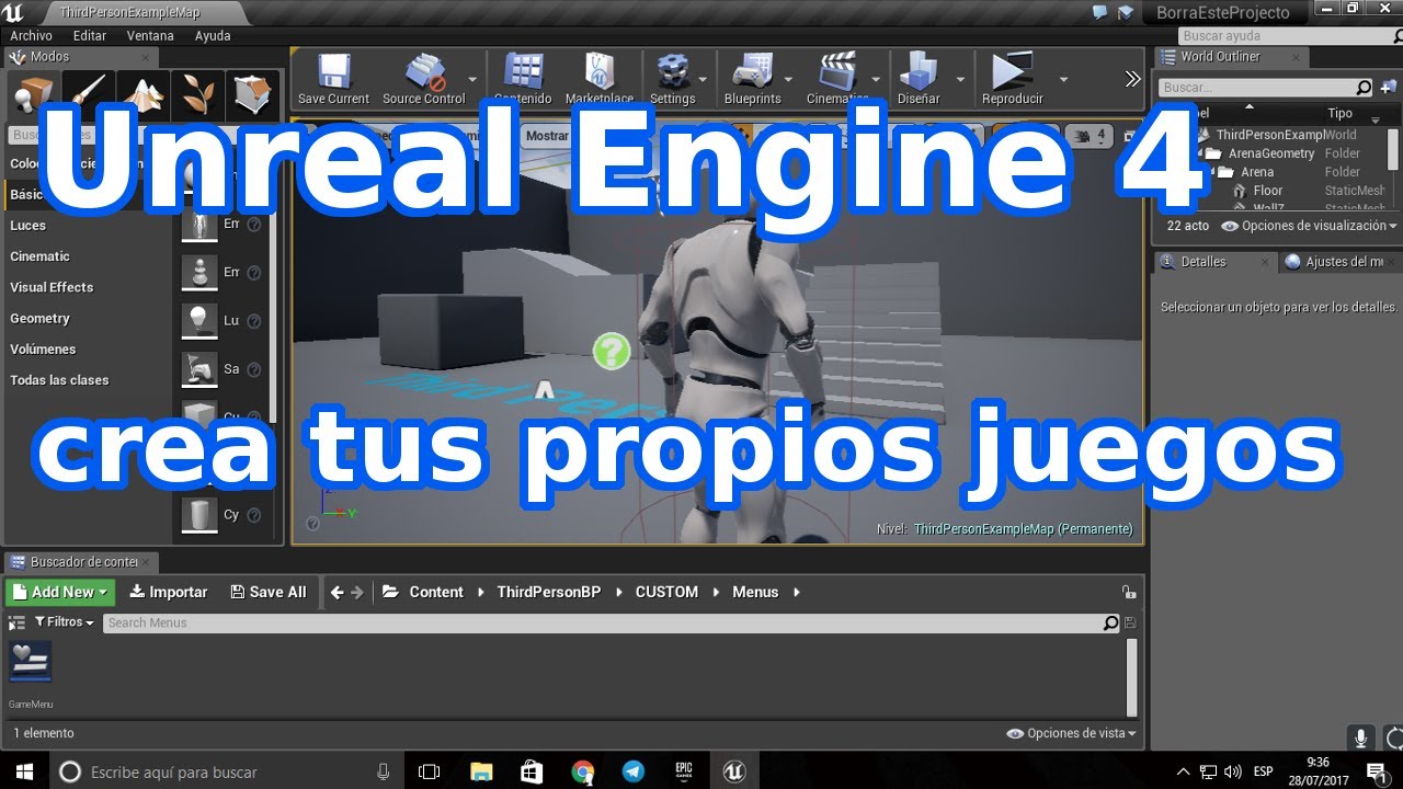Unreal Engine 4 - Como hacer un juego básico - YouTube