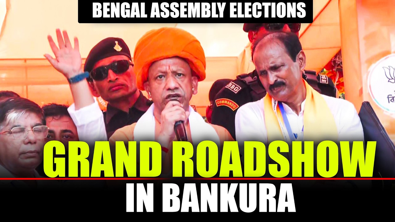 WATCH: Yogi Adityanath holds Roadshow in Bankura,West Bengal I Assembly ...