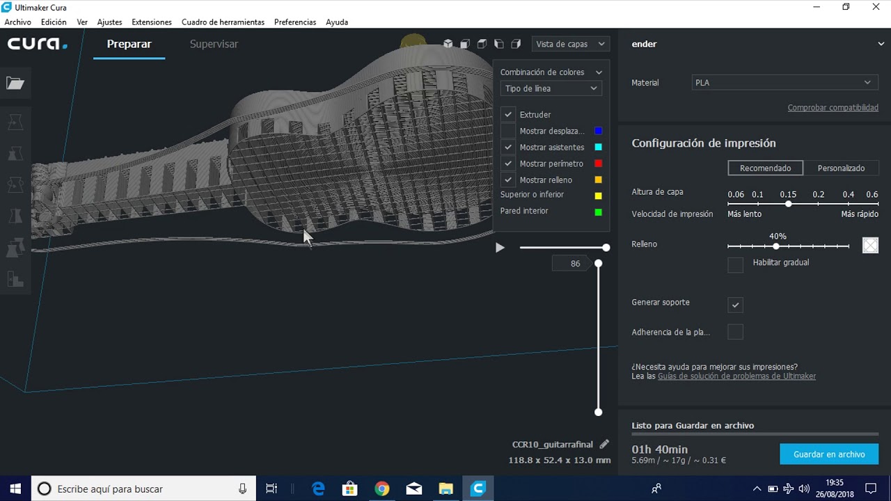 tutorial cura configuración creality ender 3 - YouTube