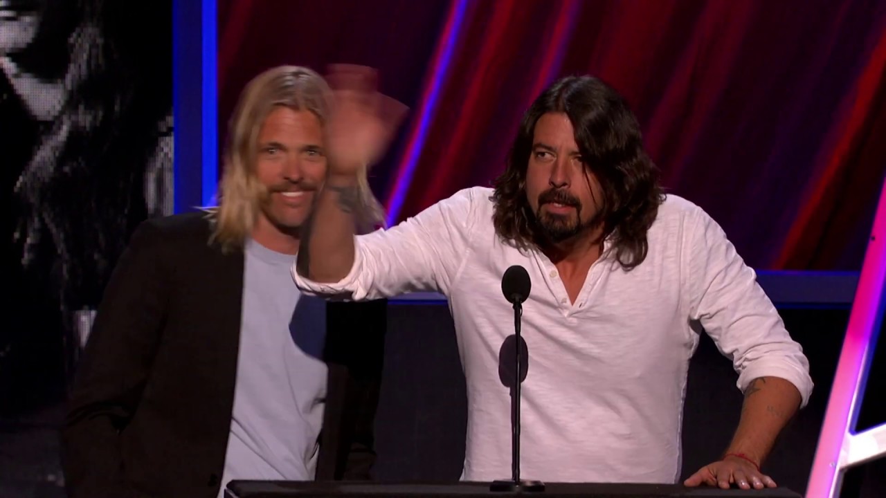 Dave Grohl  Taylor Hawkins of Foo Fighters Induct Rush into the Rock Hall of Fame  2013 Induction