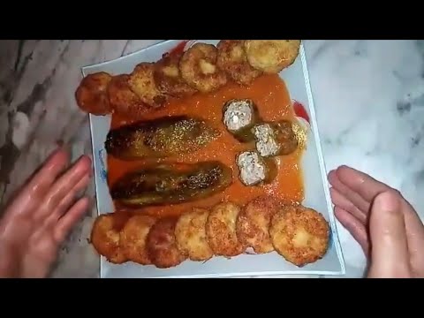 فلفل محشي باللحم المفروم و الارز كروكات الارز