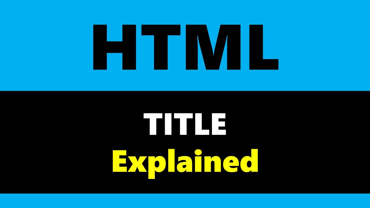 HTML - Title - Explained - YouTube