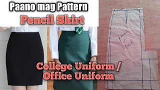 Paano Mag Pattern Ng Pencil Skirt Pang College Uniform At Office Uniform.