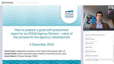ENQA webinar on how to prepare a good self-assessment report for an ENQA Agency Review