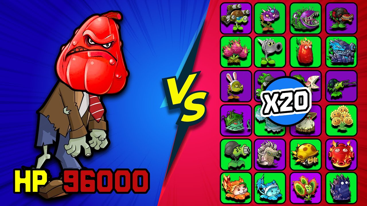 PVZ 1 Fusion 2.3 Challenge!! Chilli Squash Zombie VS All Fusion Plants ...