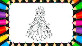 "Royal Princess in a Gorgeous Dress | Relax & Enjoy! 👗👑"#RelaxingDrawing#RoyalArt#PrincessColoring screenshot 5