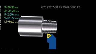 G76 cnc programming tapered threading Resimi