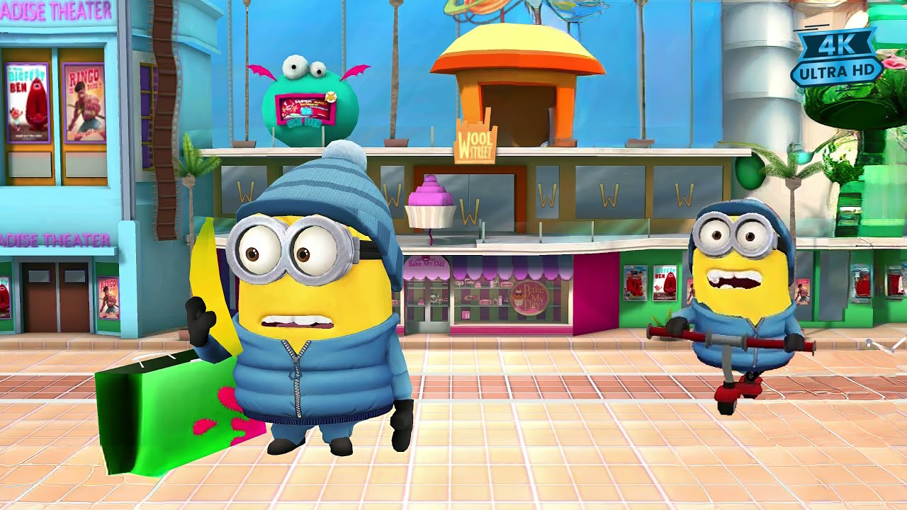 Minion Rush Snowboarder Minion at The Mall | Minion Rush Fullscreen 4K