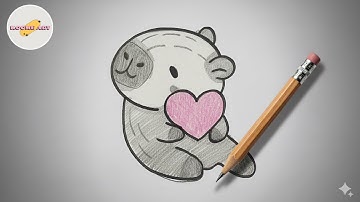 HOW TO DRAW CAPYBARA HUGGING HEART | cute drawing ideas 
