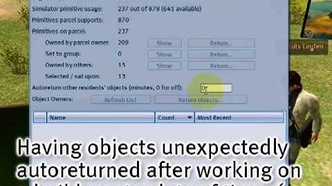 Set your group tag to make objects stay on a parcel