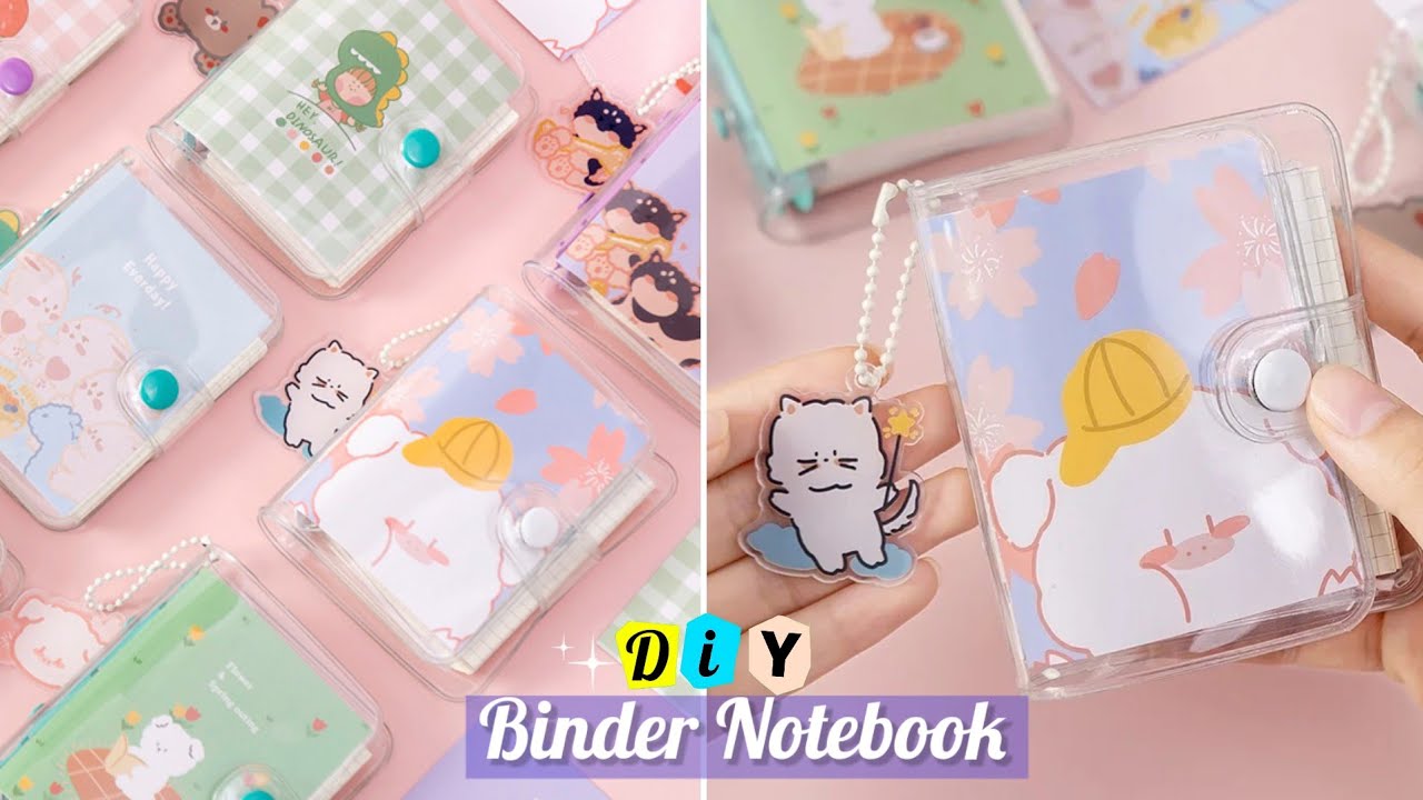 DIY 6 Ring Binder Mini Notebook _ How to Make a Cute Binder Notebook at