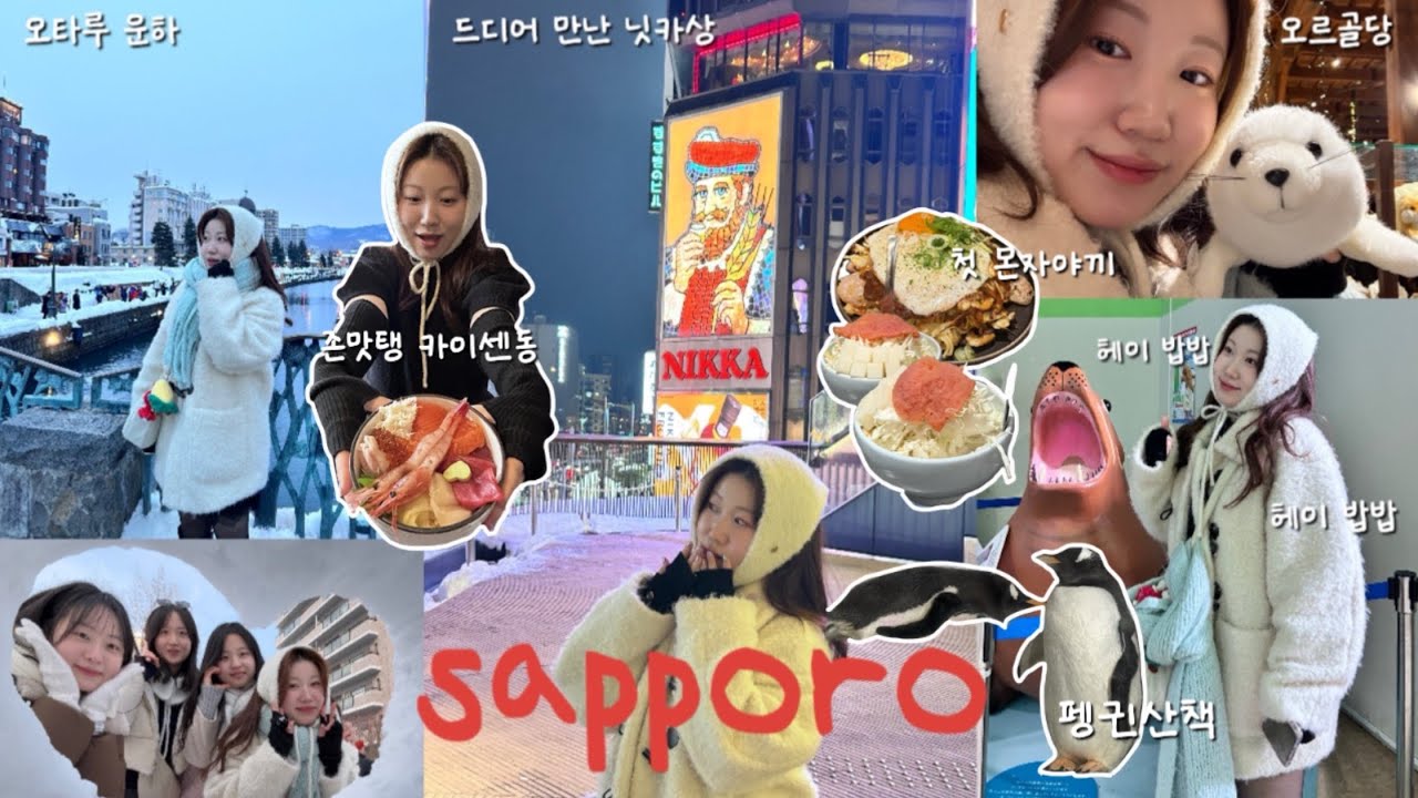 [🇯🇵삿포로 여행❄️ #2]🐬 오타루 여행 💡| 🐧펭귄산책 | 🧸오르골당| 🍰르타오 치즈케잌| 🎅🏻닛카상| 🍚꿈시장 식당| 🥄몬자야끼
