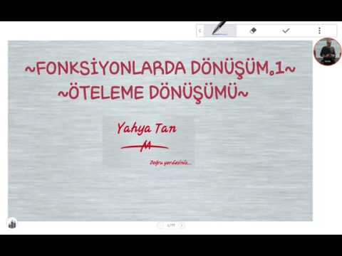 FONKSİYONLARDA DÖNÜŞÜM.1-ÖTELEME DÖNÜŞÜMÜ #matematik #fonksiyonlar