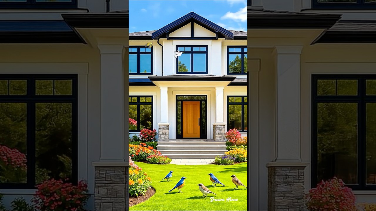 Modern Home Entry Goals with Colorful Landscaping 