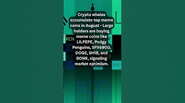 Crypto whales accumulate top meme coins in August
