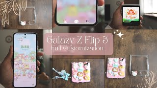 galaxy z flip 5 aesthetic customization + phone case customization 💫 sanrio, studio ghibli 🩷