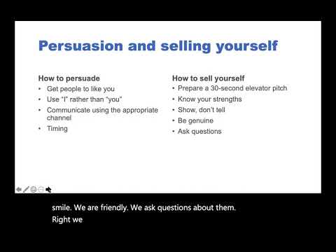 Human Relations: Persuasion and selling yourself