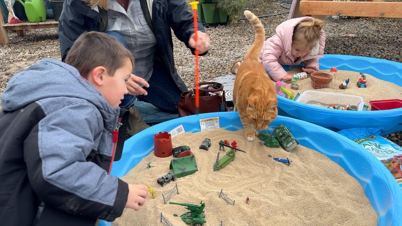 Sand Boxes in the Greenhouse & Flower Bed Cleanup!
