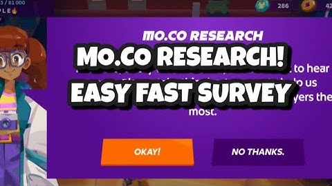 MO.CO RESEARCH! In Game Survey EASY! #MOCO #SUPERCELL #JOINMOCO 